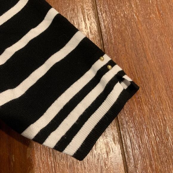 White House Black Market Striped Short Sleeve Pullover Sweater Small - Picture 4 of 7